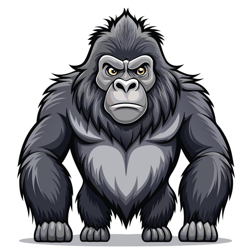 an angry gorilla cartoon character vector