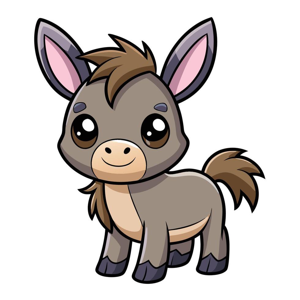 a cartoon donkey with big eyes and a big nose vector
