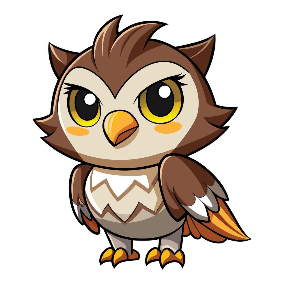 an owl with big eyes and a big nose vector