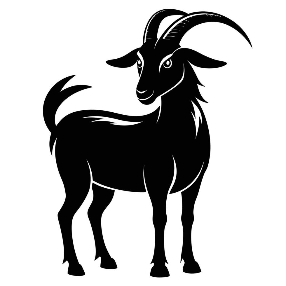 goat black silhouette on white background vector