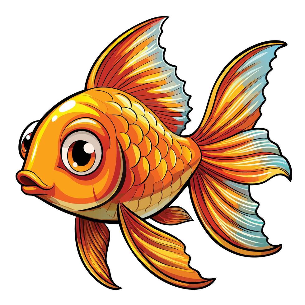 goldfish cartoon illustration vector