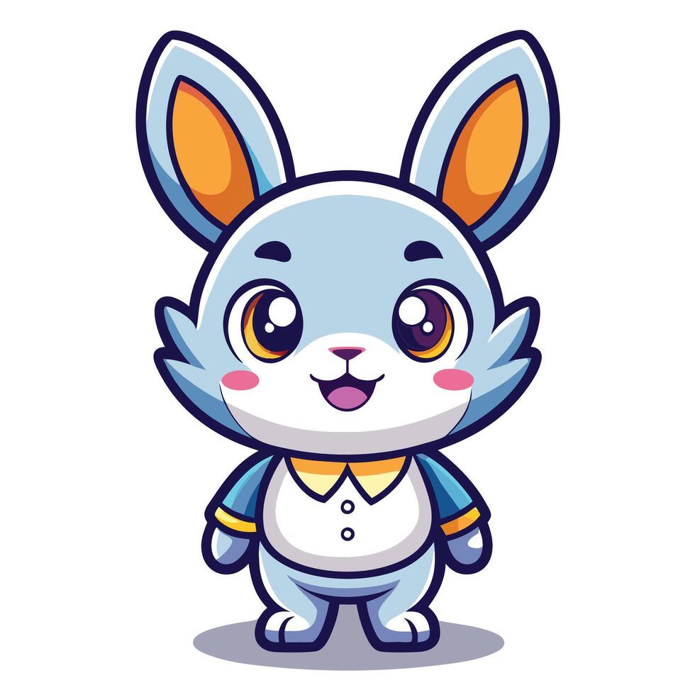 a cartoon bunny in a suit with big ears vector
