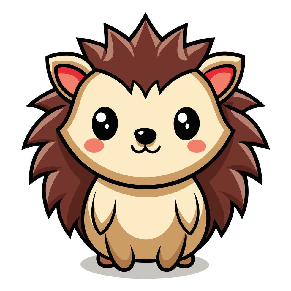 a cartoon hedgehog with big eyes and a big nose vector