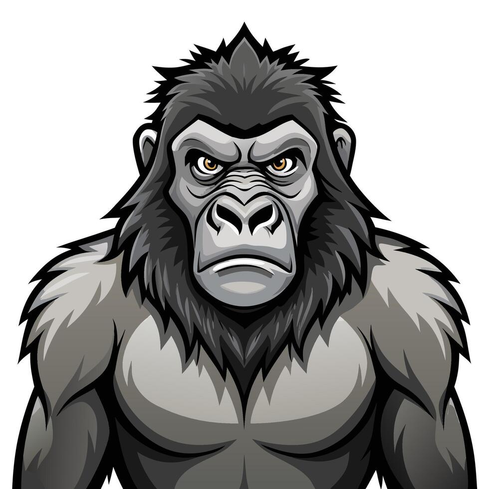 an angry gorilla cartoon character vector