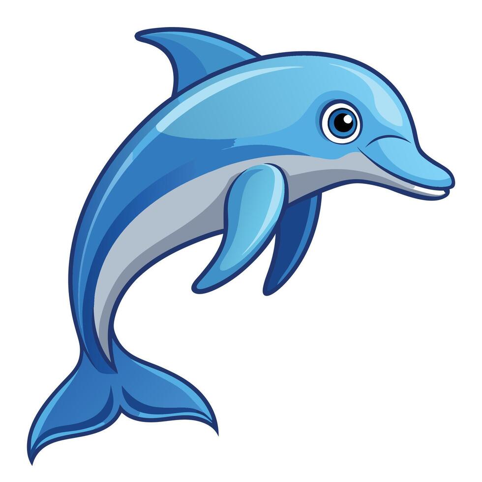 a cartoon dolphin on a white background vector