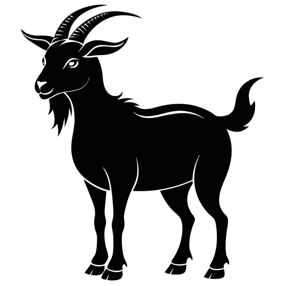goat silhouette on white background vector