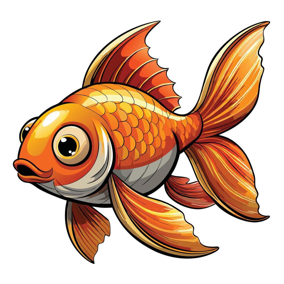 goldfish cartoon illustration vector
