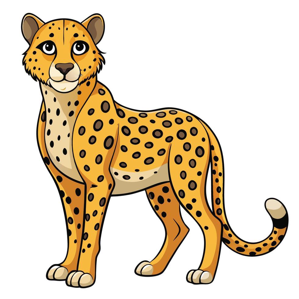 illustration of a cartoon cheetah vector