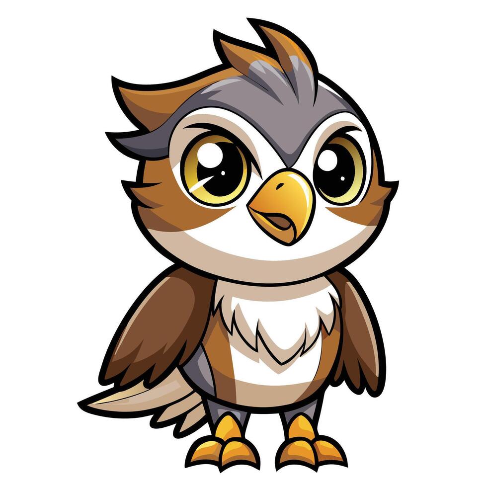 a cartoon owl with big eyes and a big beak vector