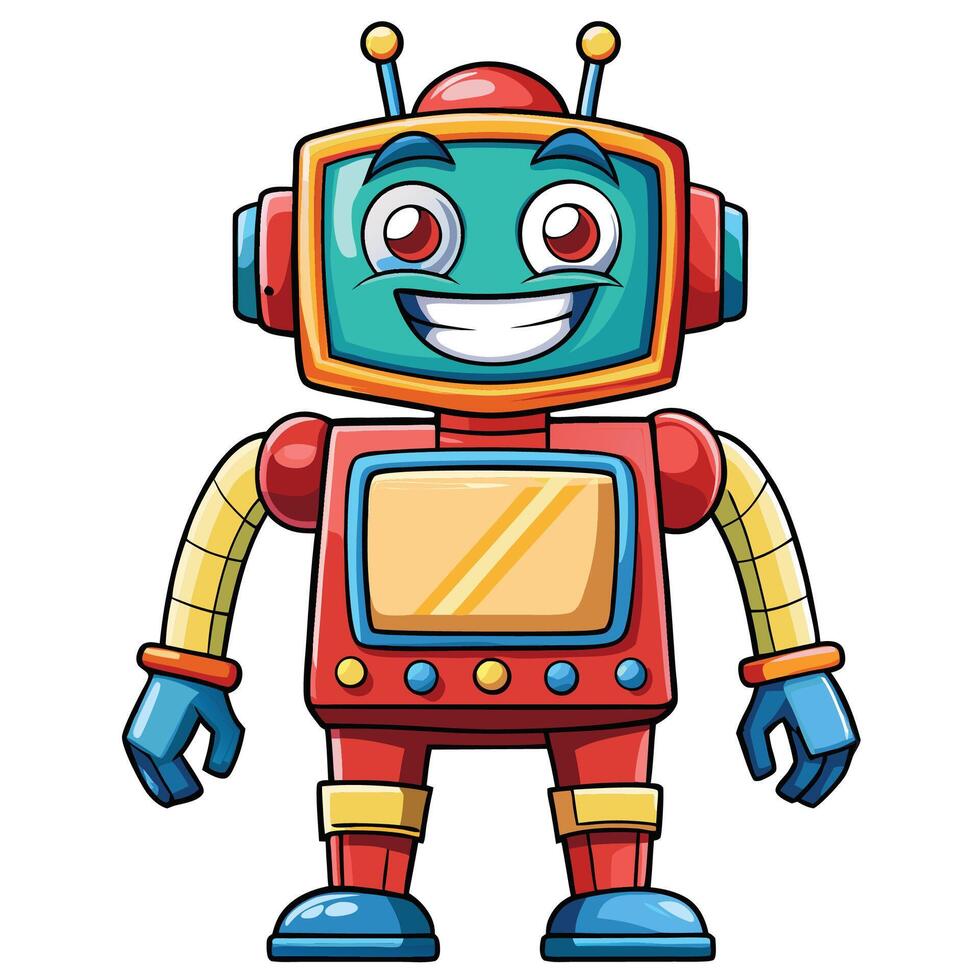 cartoon robot illustration vector