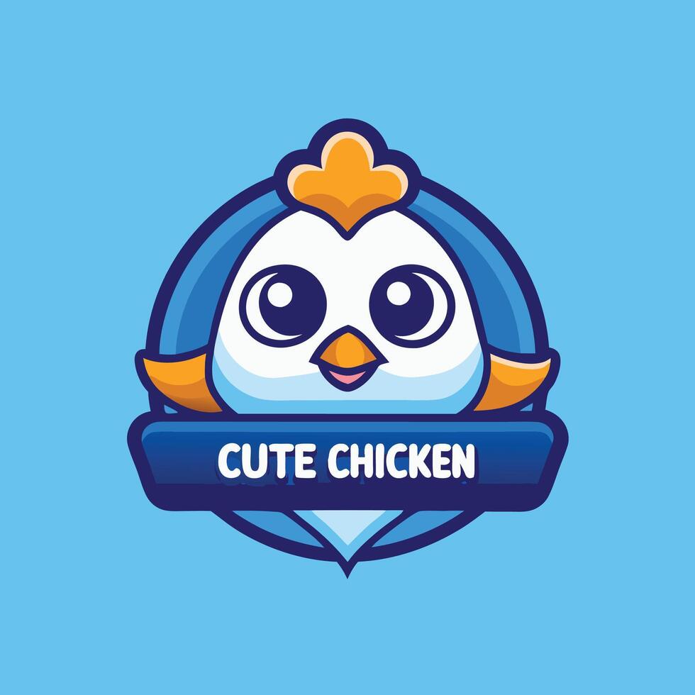 a cute chicken logo with the word cute chicken vector