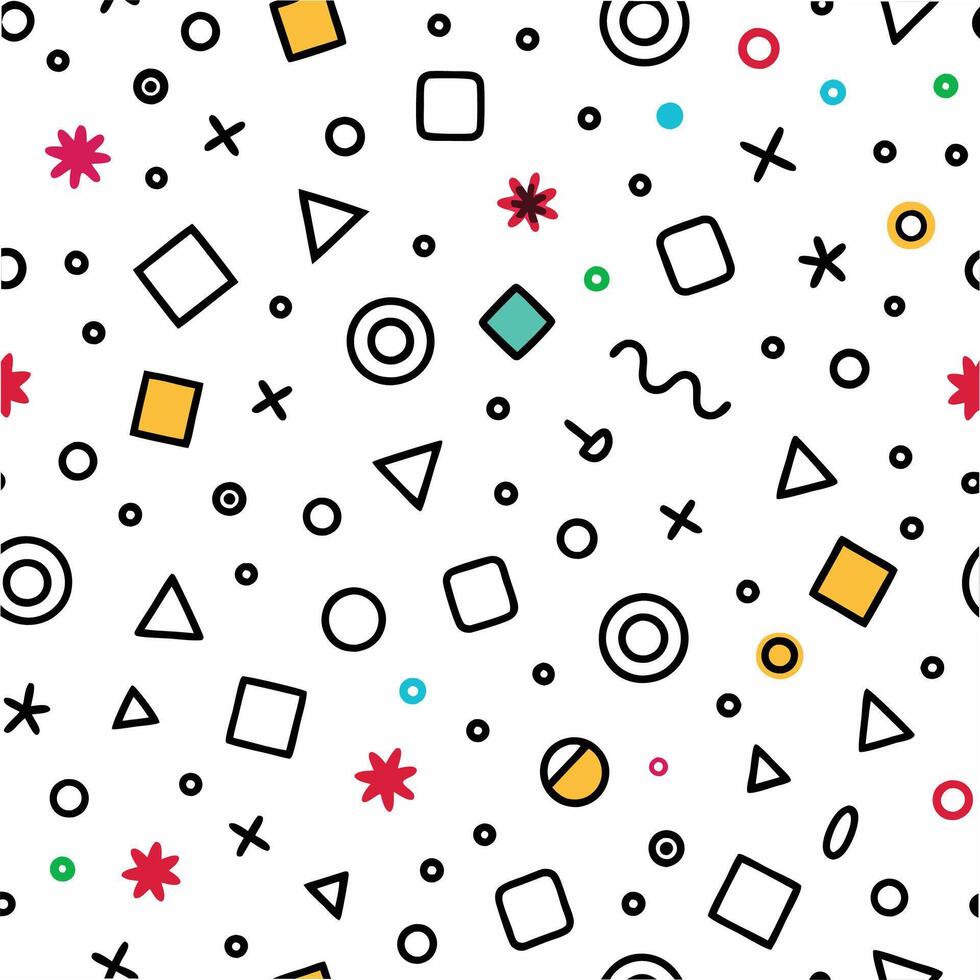 seamless pattern with geometric shapes and colors vector