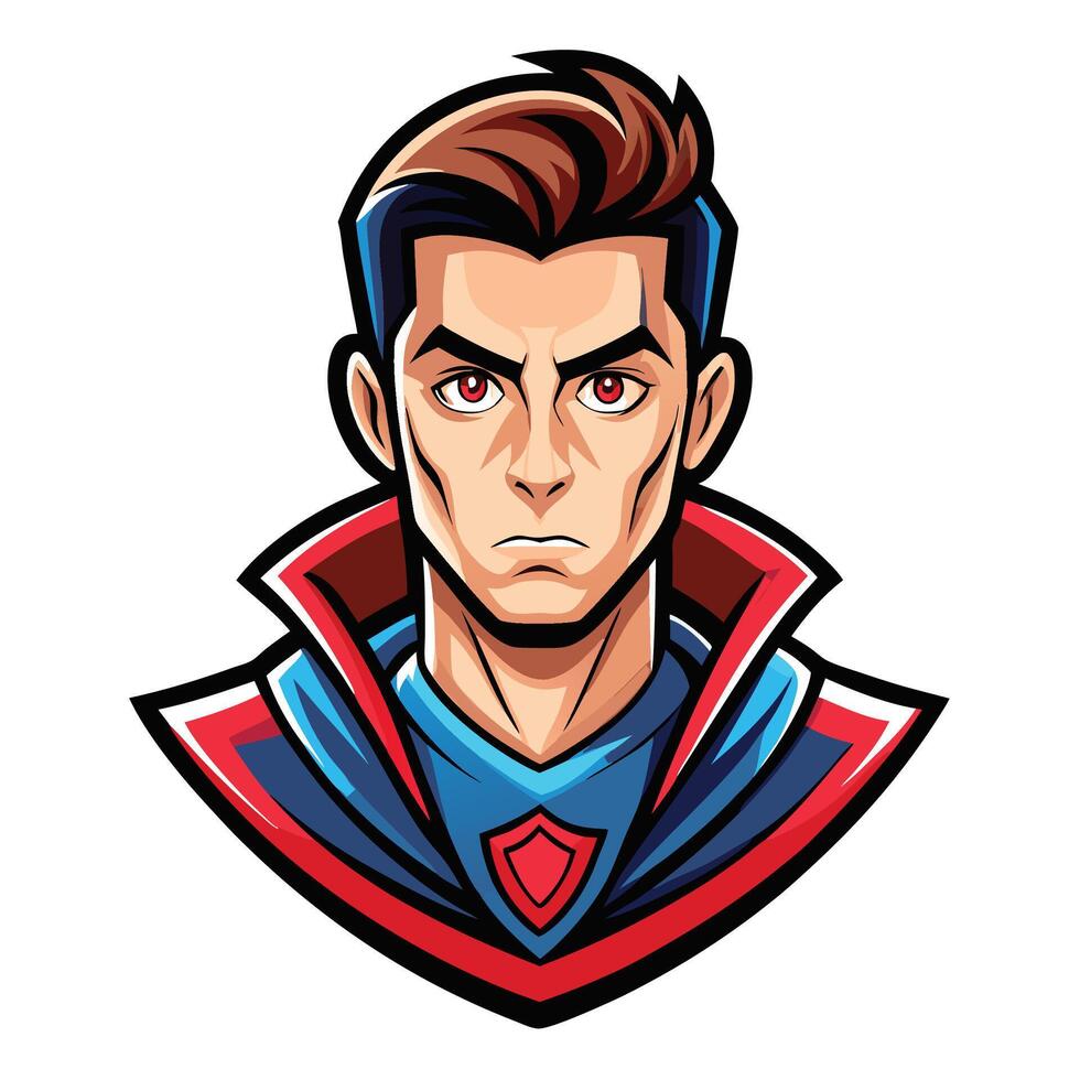 a cartoon character with a red and blue cape vector