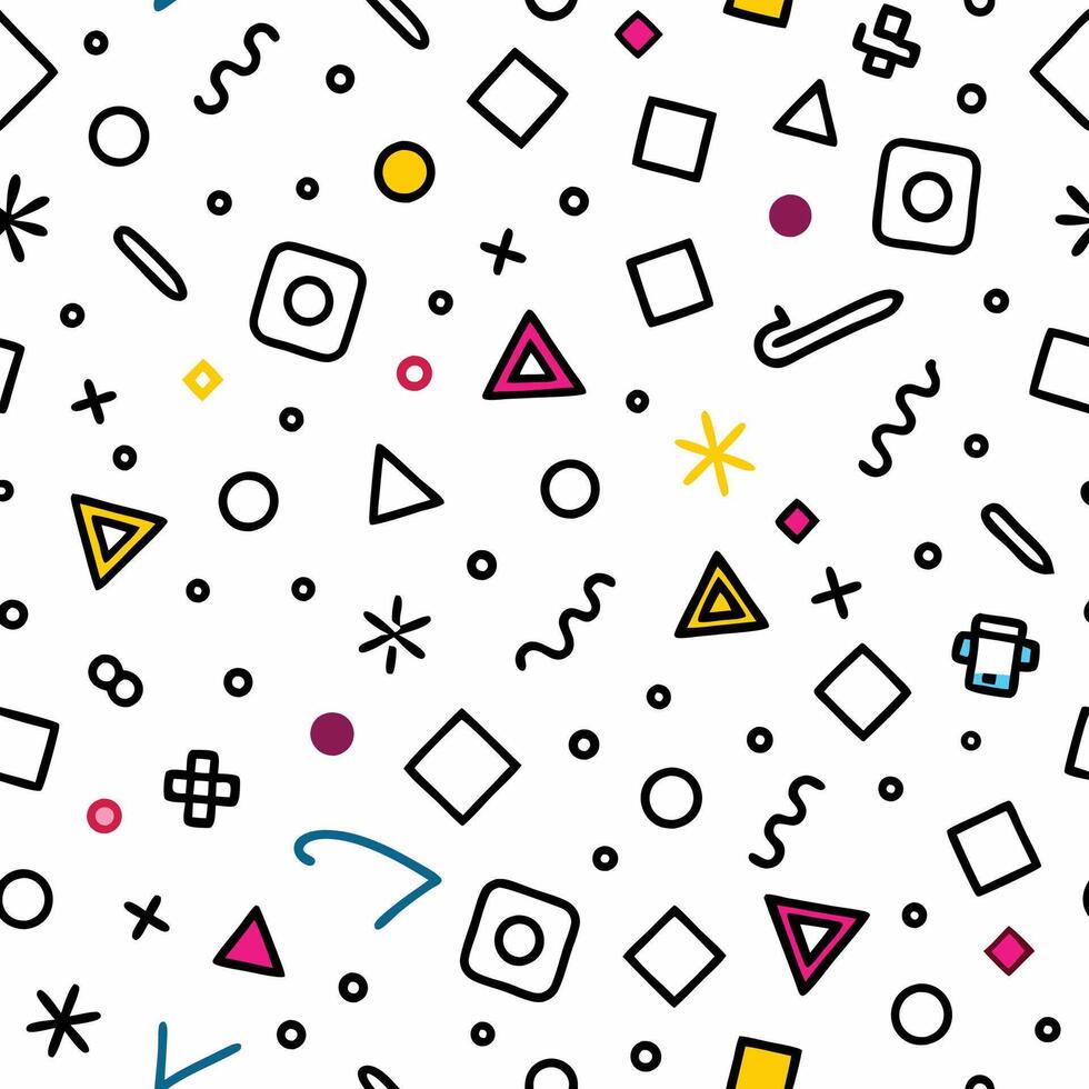 seamless pattern with geometric shapes and colors vector