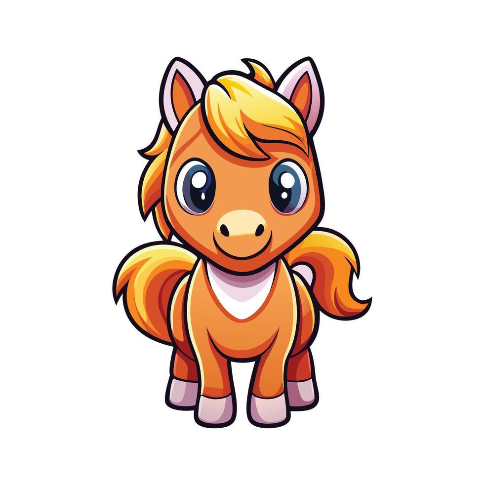 a cartoon horse with a big head and a big nose vector