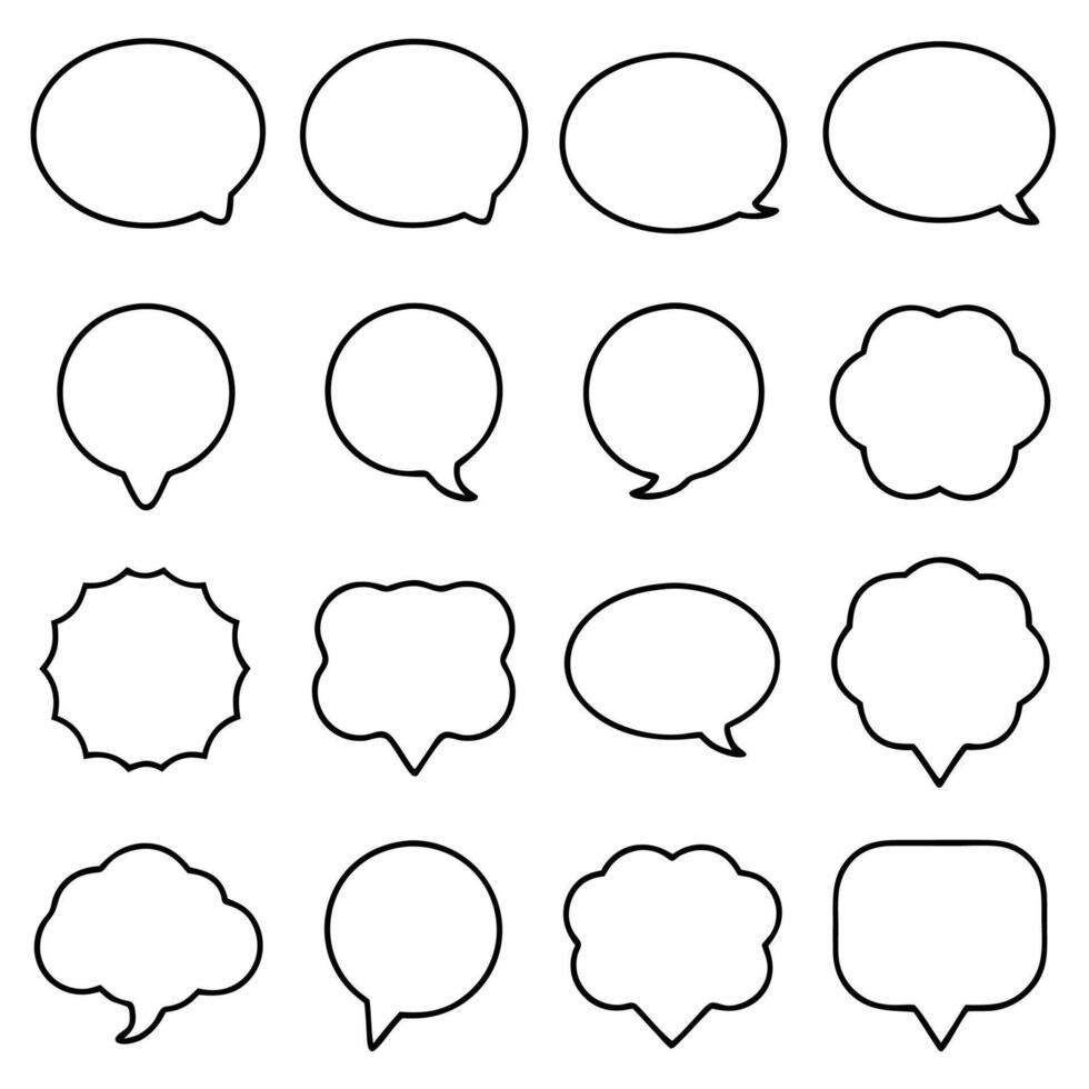 a set of speech bubbles with different shapes vector