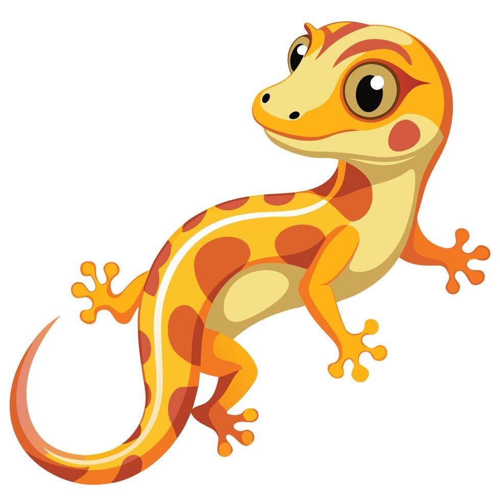 a cartoon geckole lizard on a white background vector