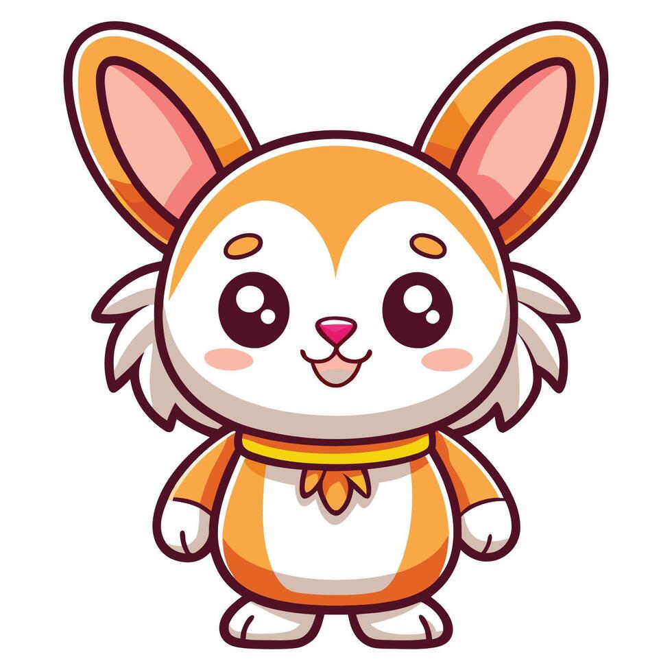 a cartoon rabbit with big ears and a bow tie vector