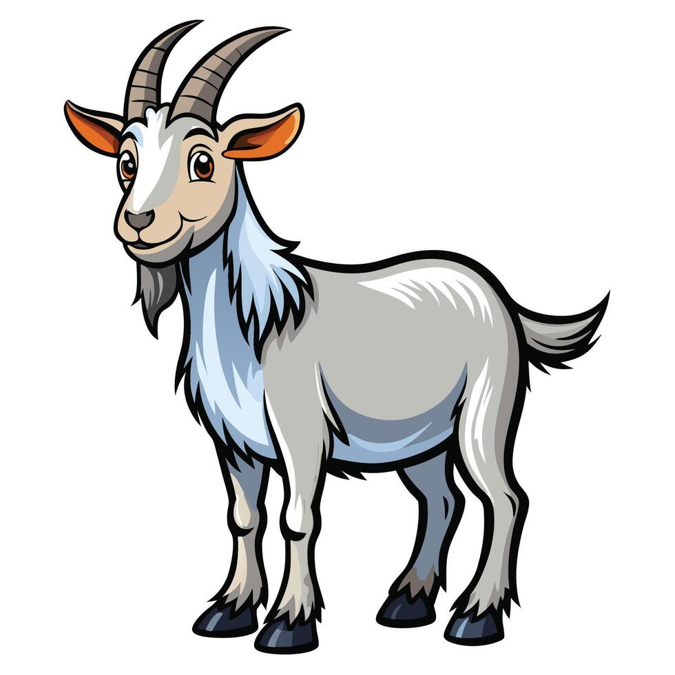 goat cartoon illustration on white background vector