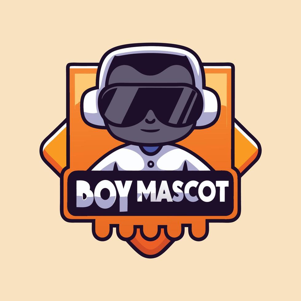 the logo for boy mascoot vector