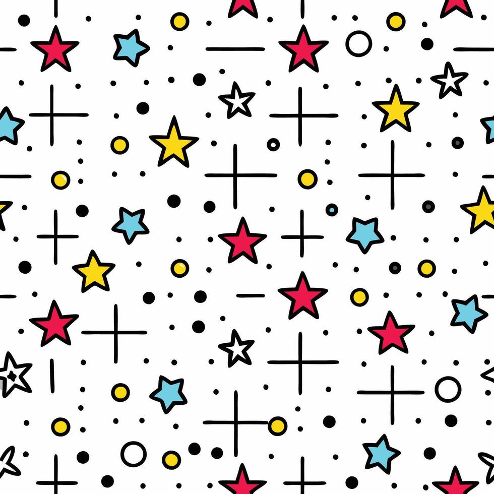 seamless pattern with stars and dots vector