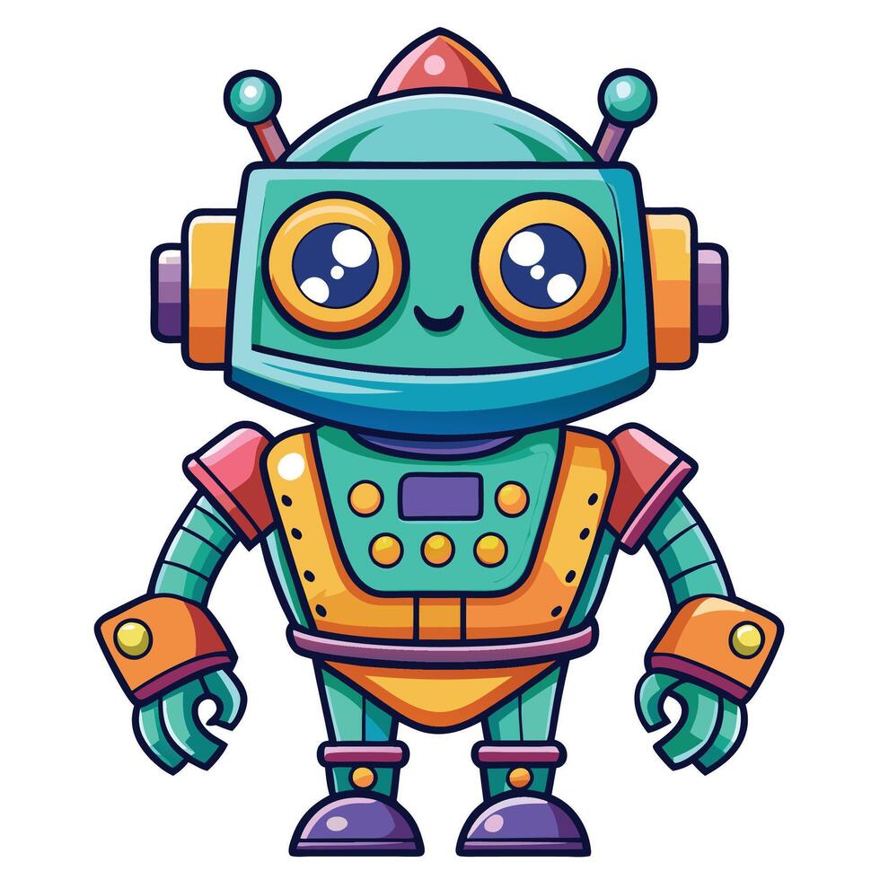 cartoon robot character illustration vector