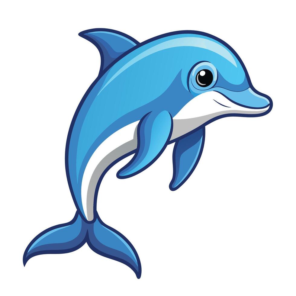 a cartoon dolphin on a white background vector
