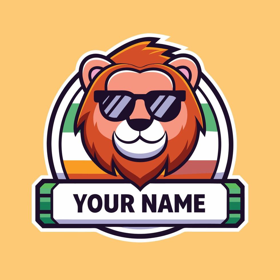 a lion wearing sunglasses with the word vector