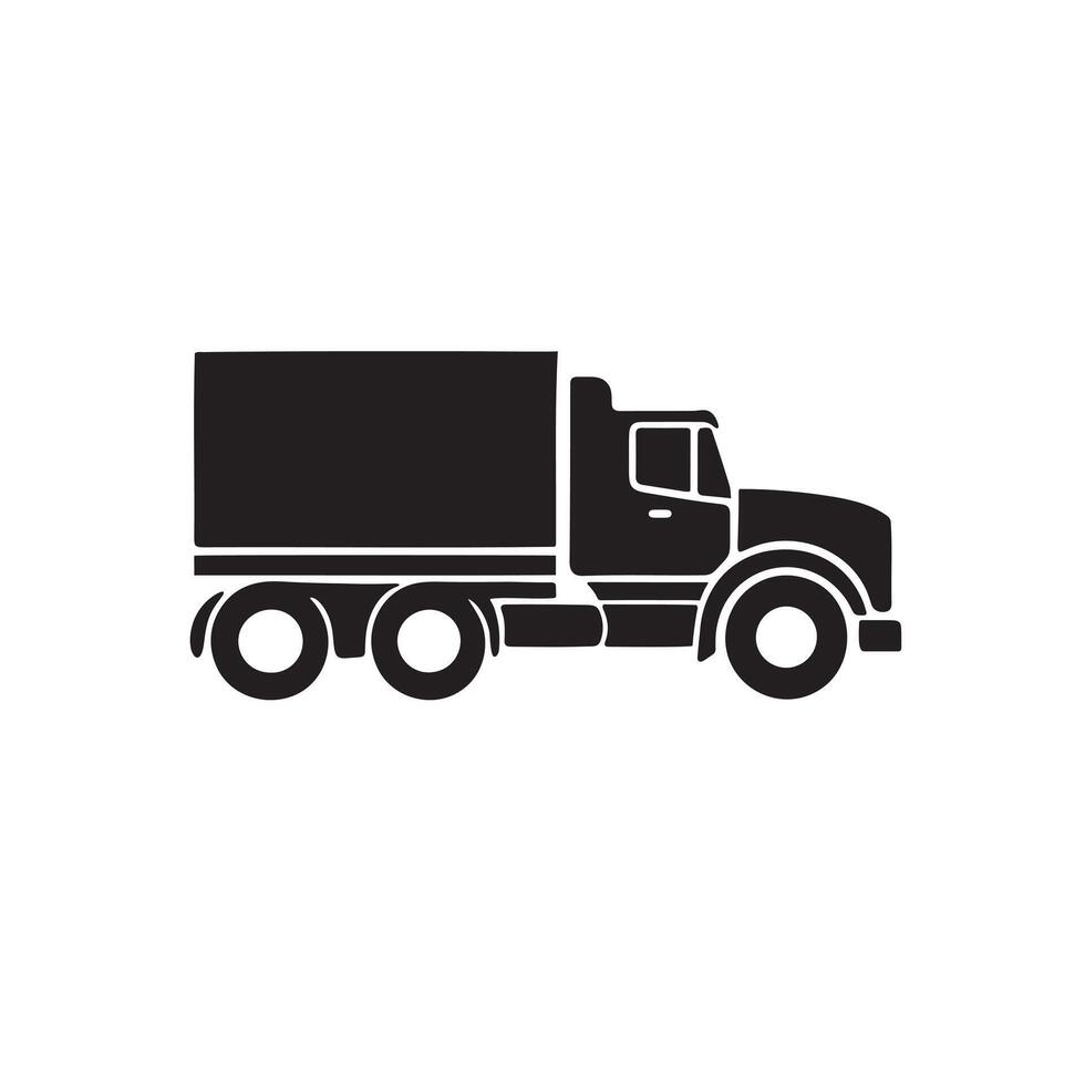A simple truck icon silhouette on white background vector