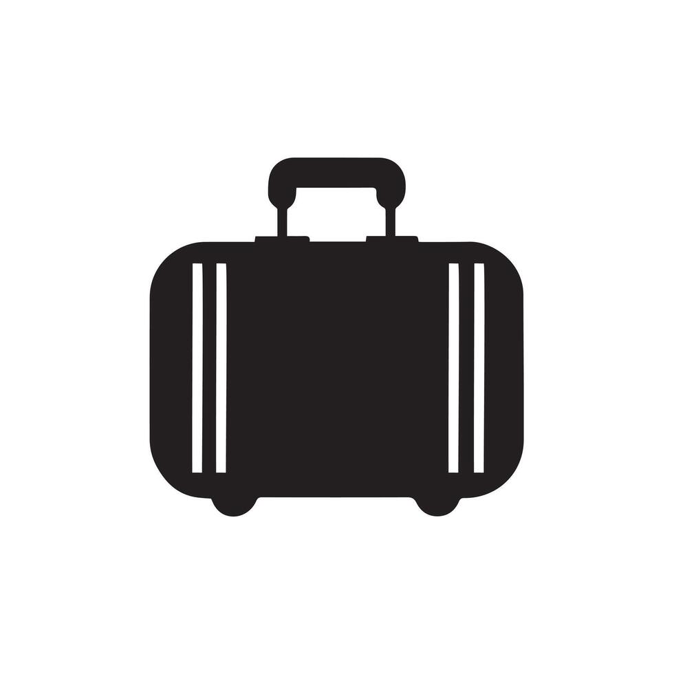A travel briefcase icon silhouette on white background vector