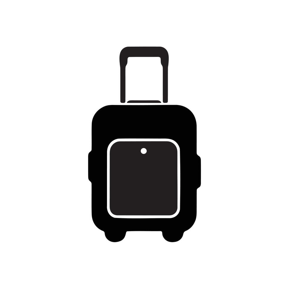 A small travel bag icon silhouette on white background vector