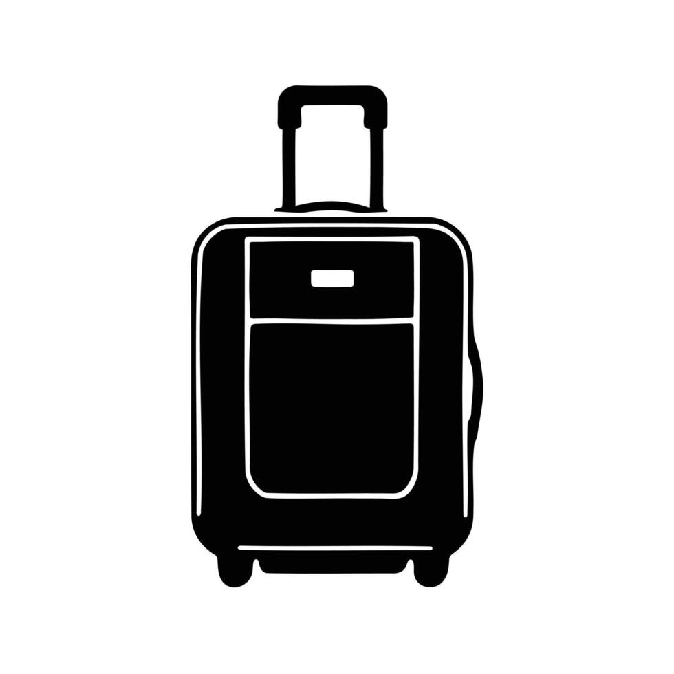 A travel luggage icon silhouette on white background vector