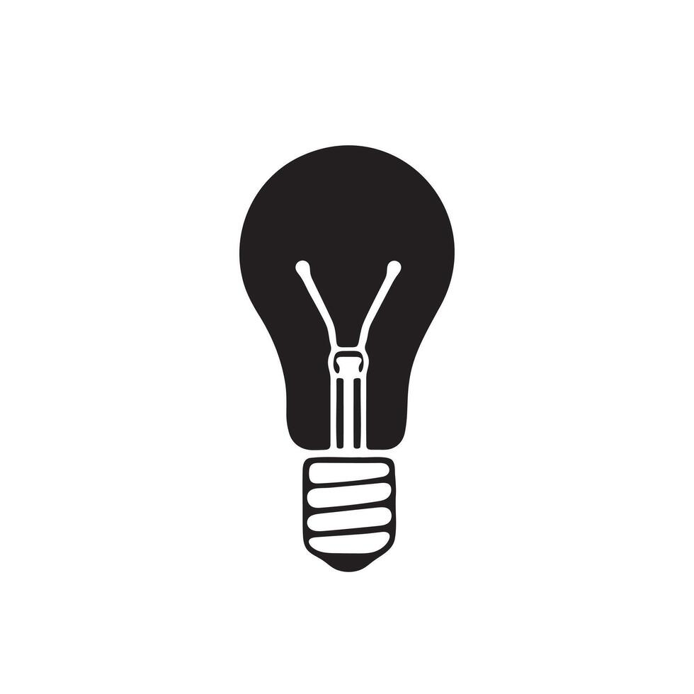 A creative light bulb icon silhouette on white background vector