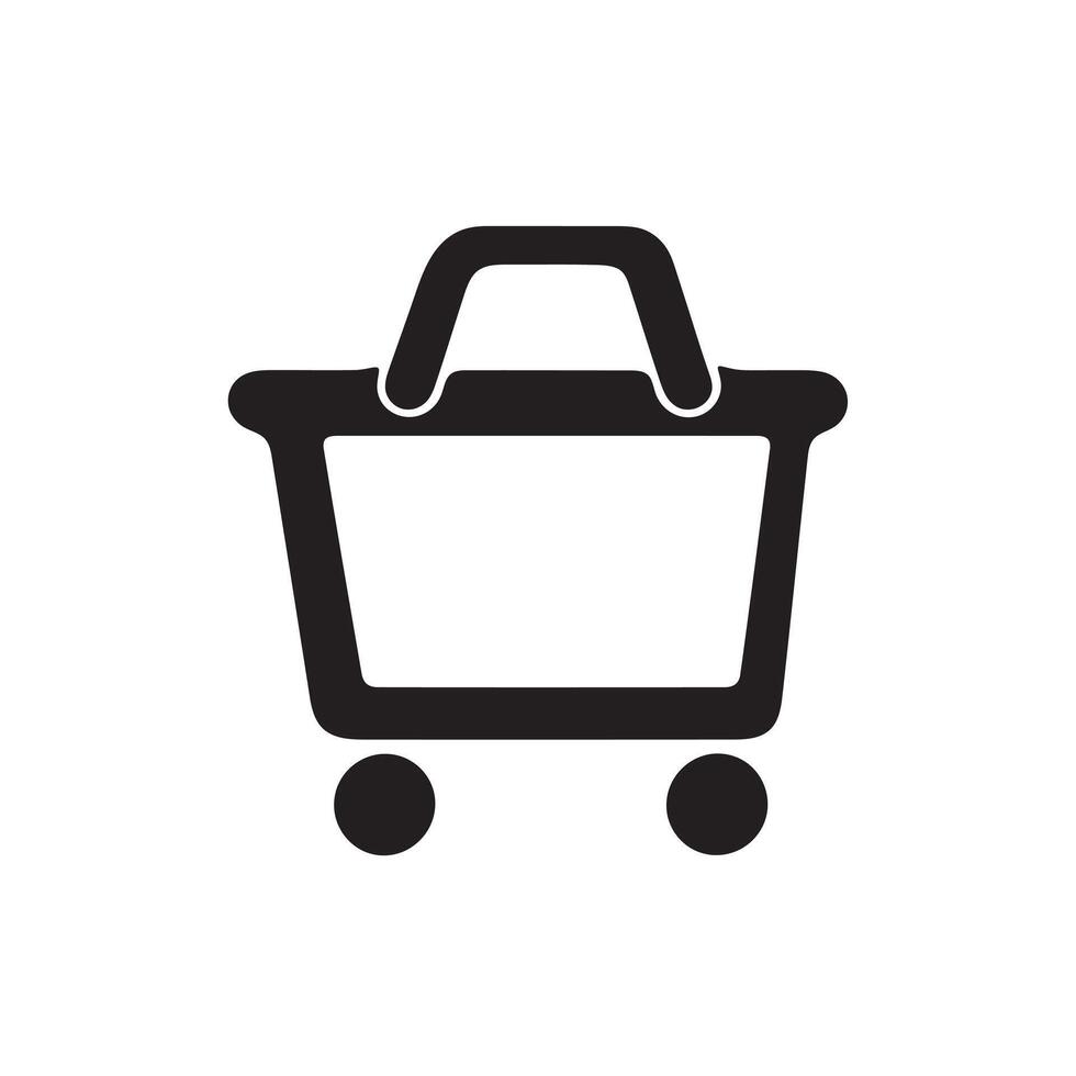 A small Shopping Cart icon silhouette on white background vector