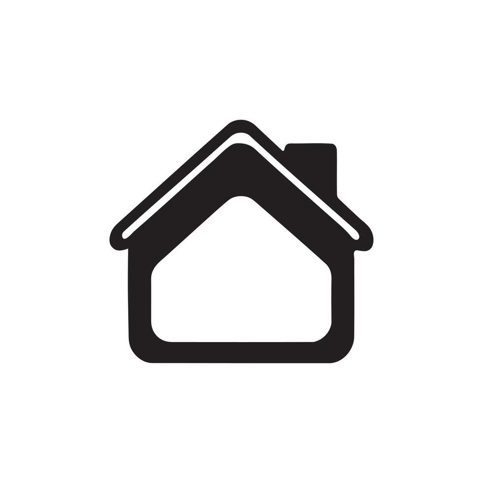 A modern home icon silhouette on white background vector