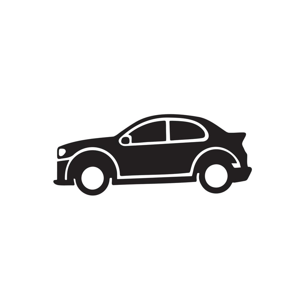 A modern car icon silhouette on white background vector
