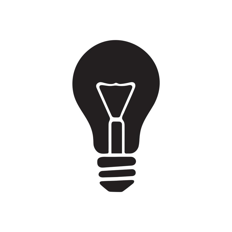 A light bulb icon silhouette on white background vector