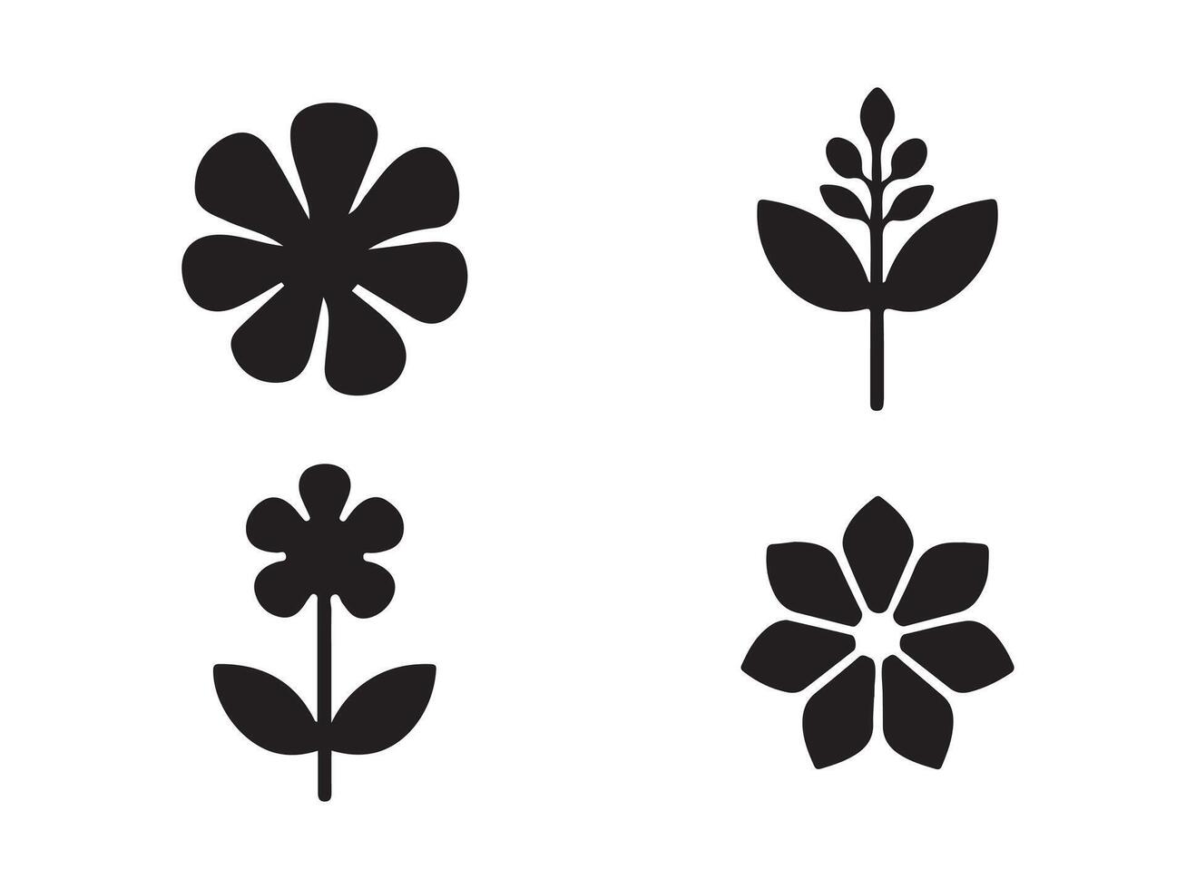Flower icons set. Abstract flower icons isolated on white background. Flower simple icon. Stock . vector