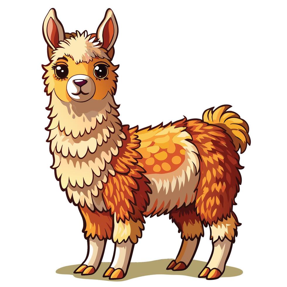 illustration of a cute llama vector