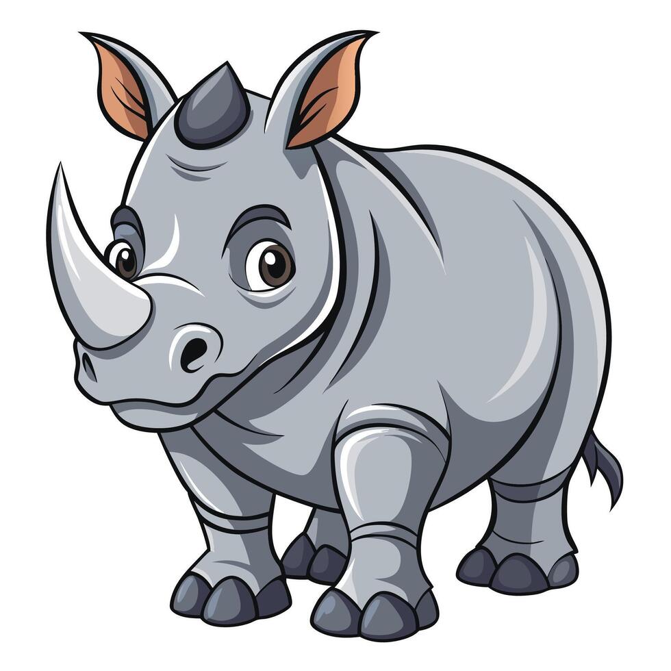 rhino cartoon illustration vector