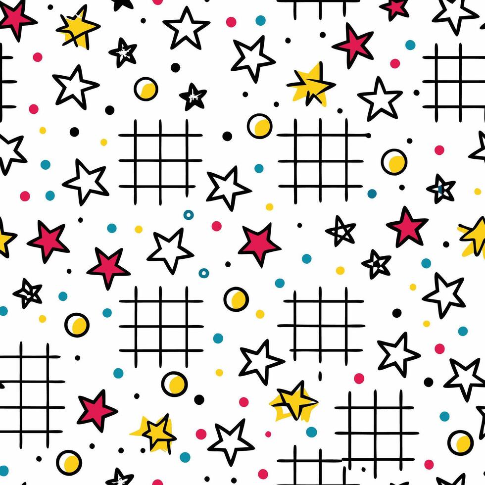 seamless pattern with stars and squares vector
