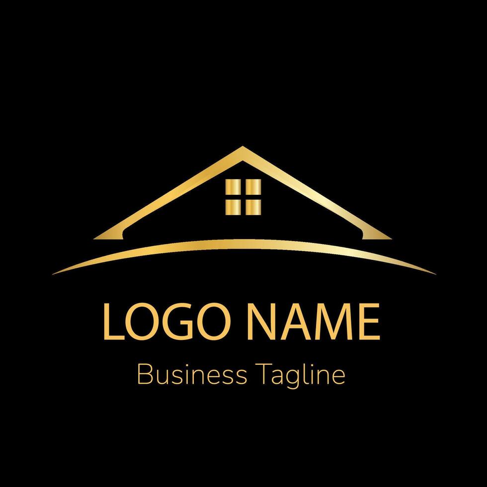 Logo House Property Gold Design Template vector