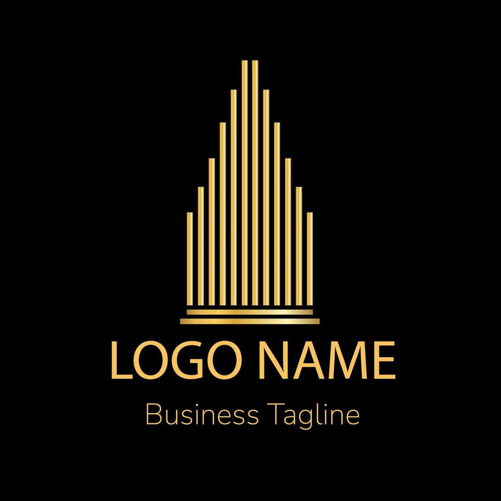 Geometric Golden Skyline Logo vector