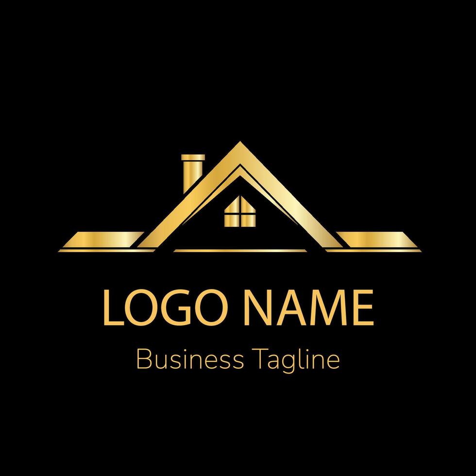 Logo Home Gold Design Template vector