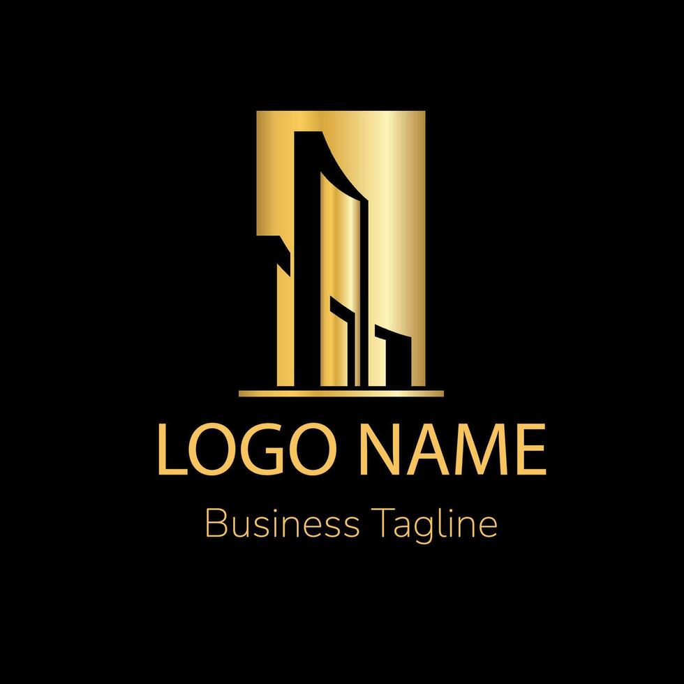 Gold Office Space Logo Template vector