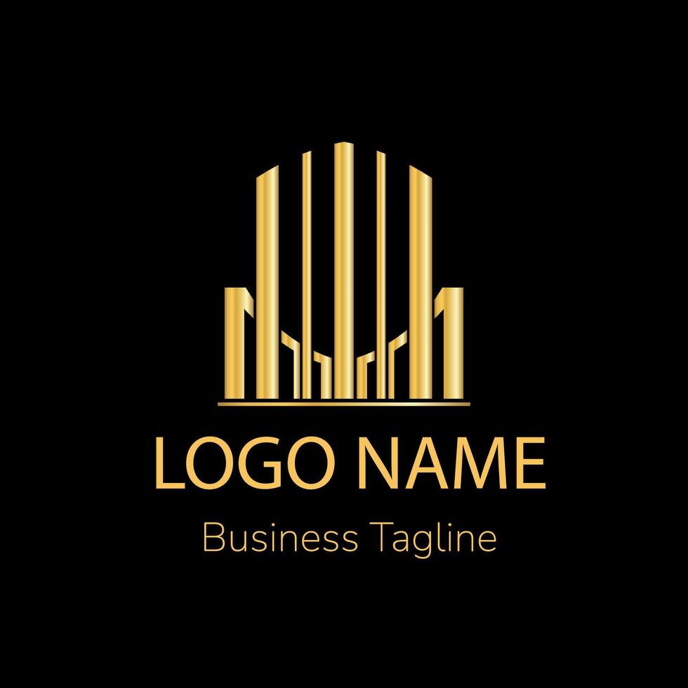 Premium Golden Skyline Logo vector