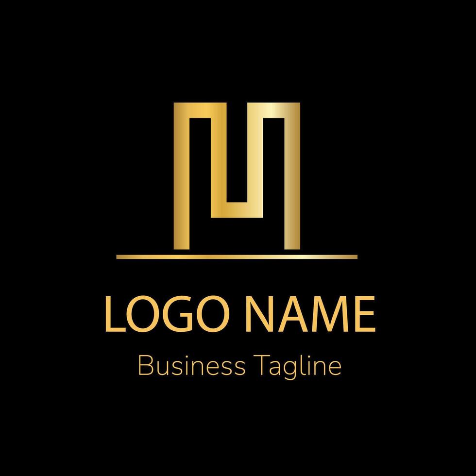 Logo H Gold Design Template vector