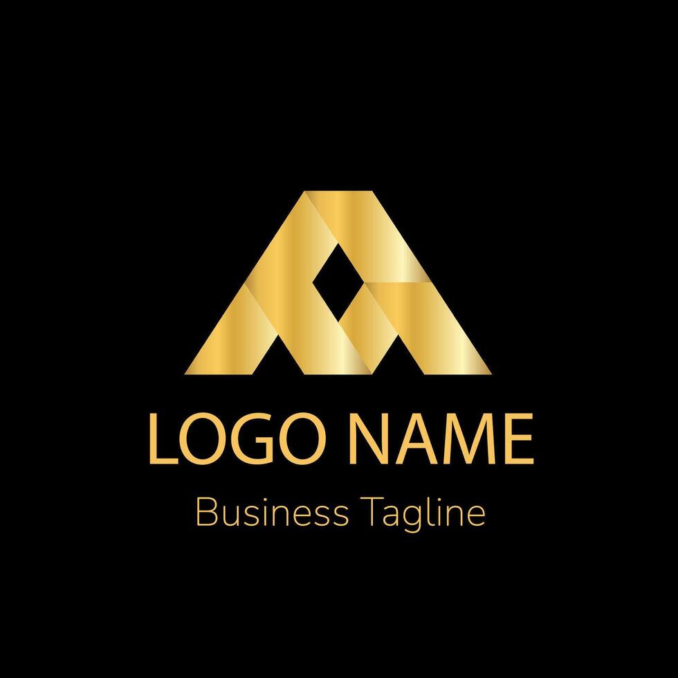 Logo A Design Gold Template vector