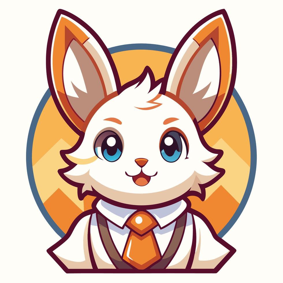 a cartoon rabbit wearing a tie and suit vector