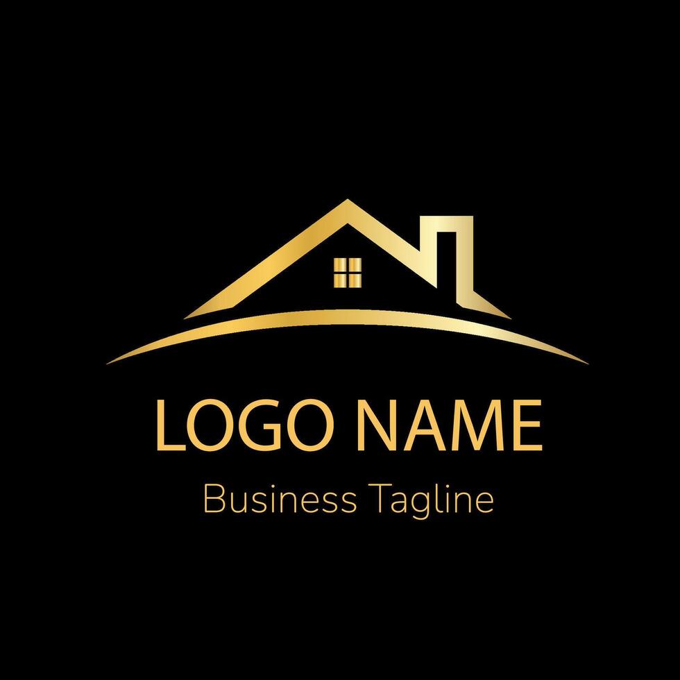 Logo Home Gold Company Design Template vector